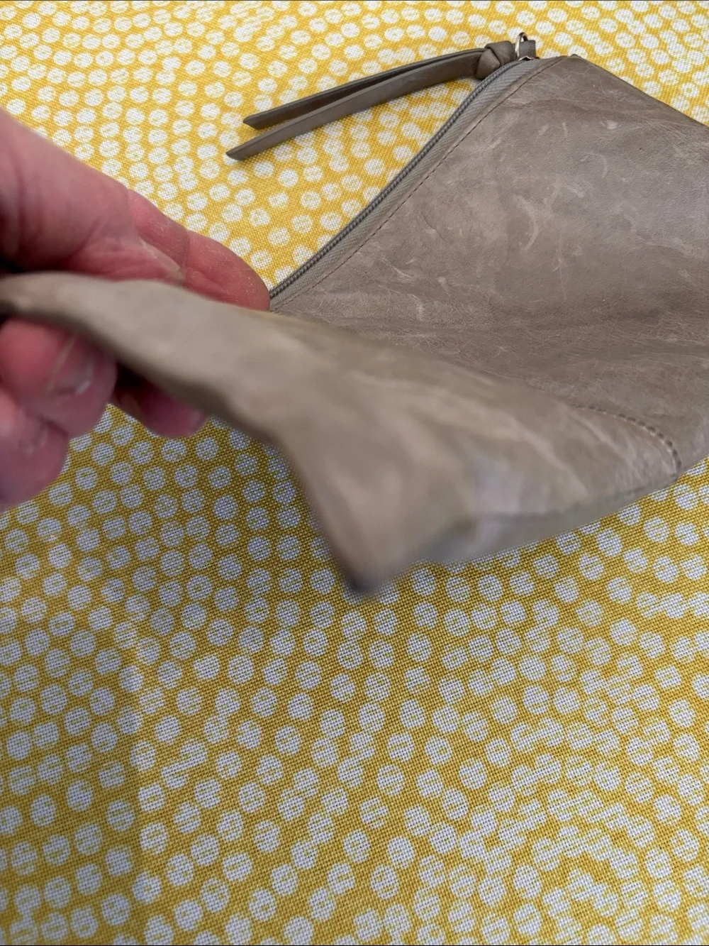 Hobo  Gray Leather Wristlet Clutch